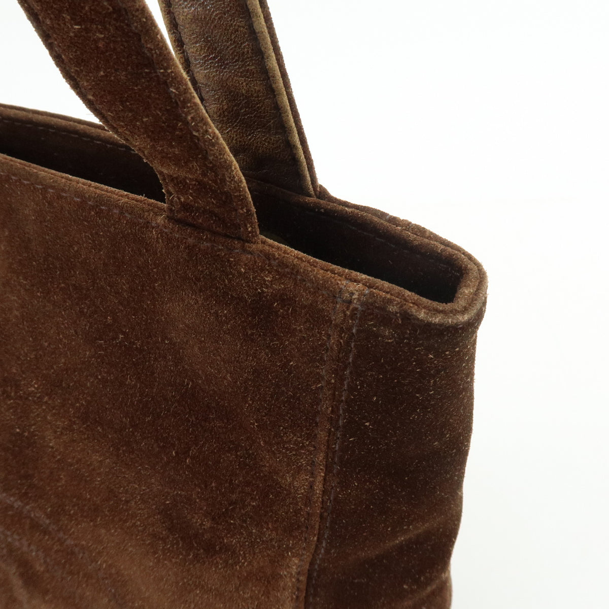 CHANEL COCO Mark Suede Tote Bag Shoulder Bag Brown