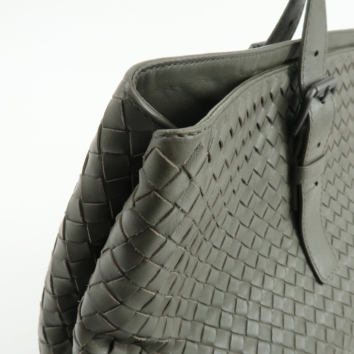 BOTTEGA VENETA Intrecciato Leather Tote Bag Hand Bag  Grey 189632