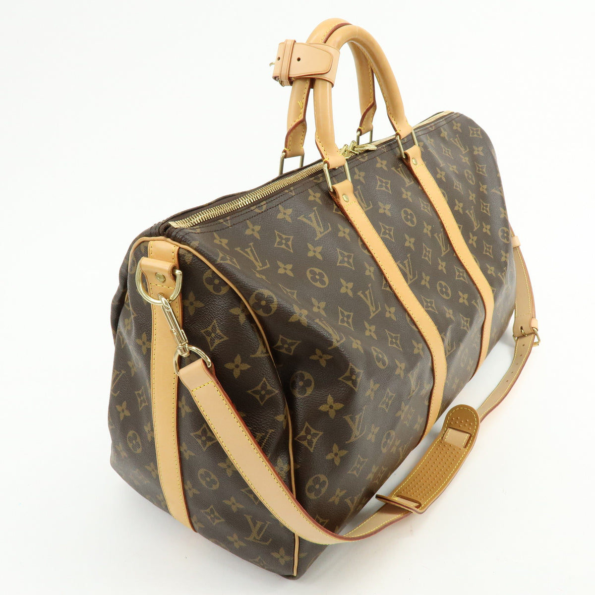 Louis Vuitton Monogram Keep All Bandouliere 50 Boston Bag Brown M41416