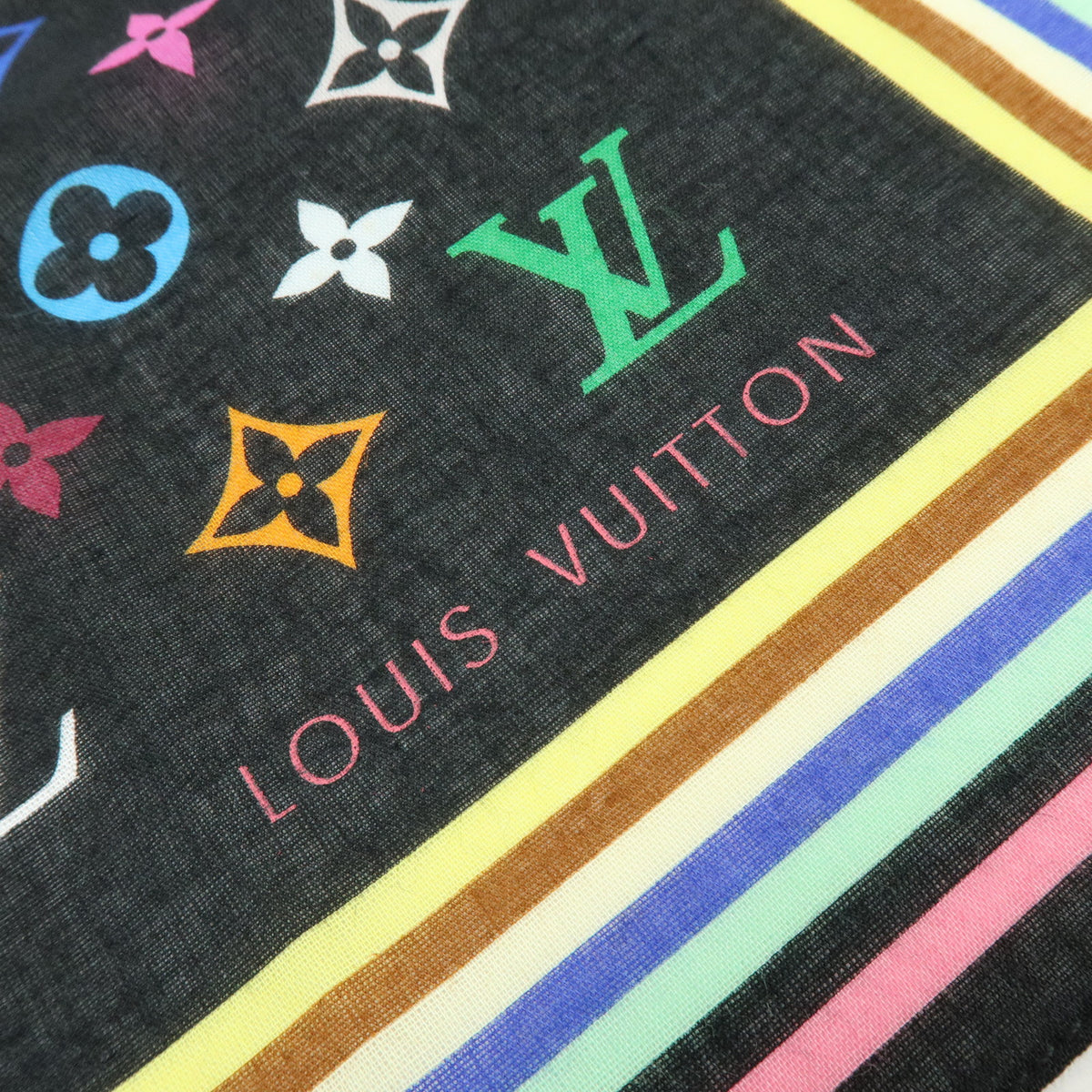 Louis Vuitton Monogram Multicolor Cotton 100% Scarf Handkerchief