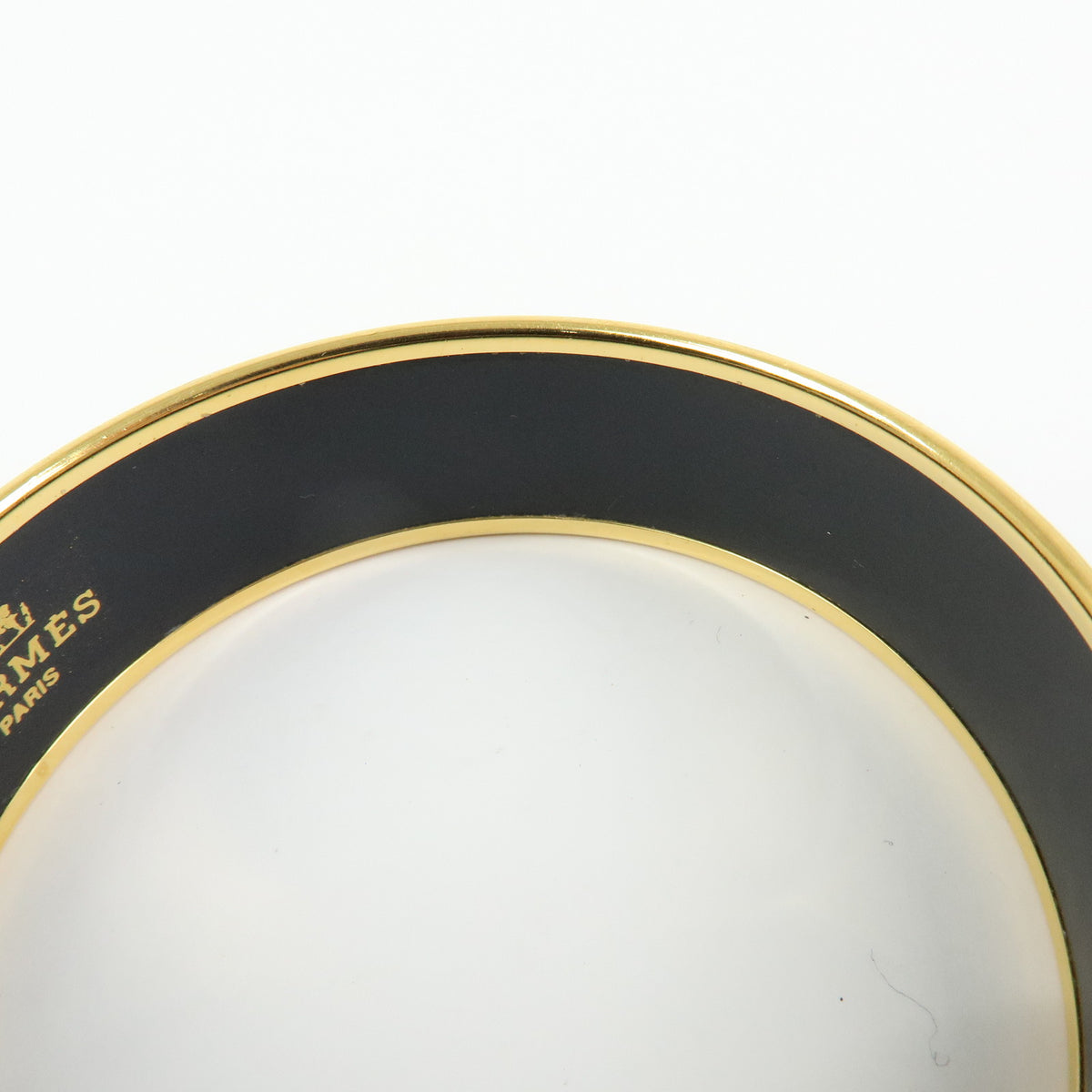 HERMES Email GM Gold Plated Bracelet Bangle Blue Gold