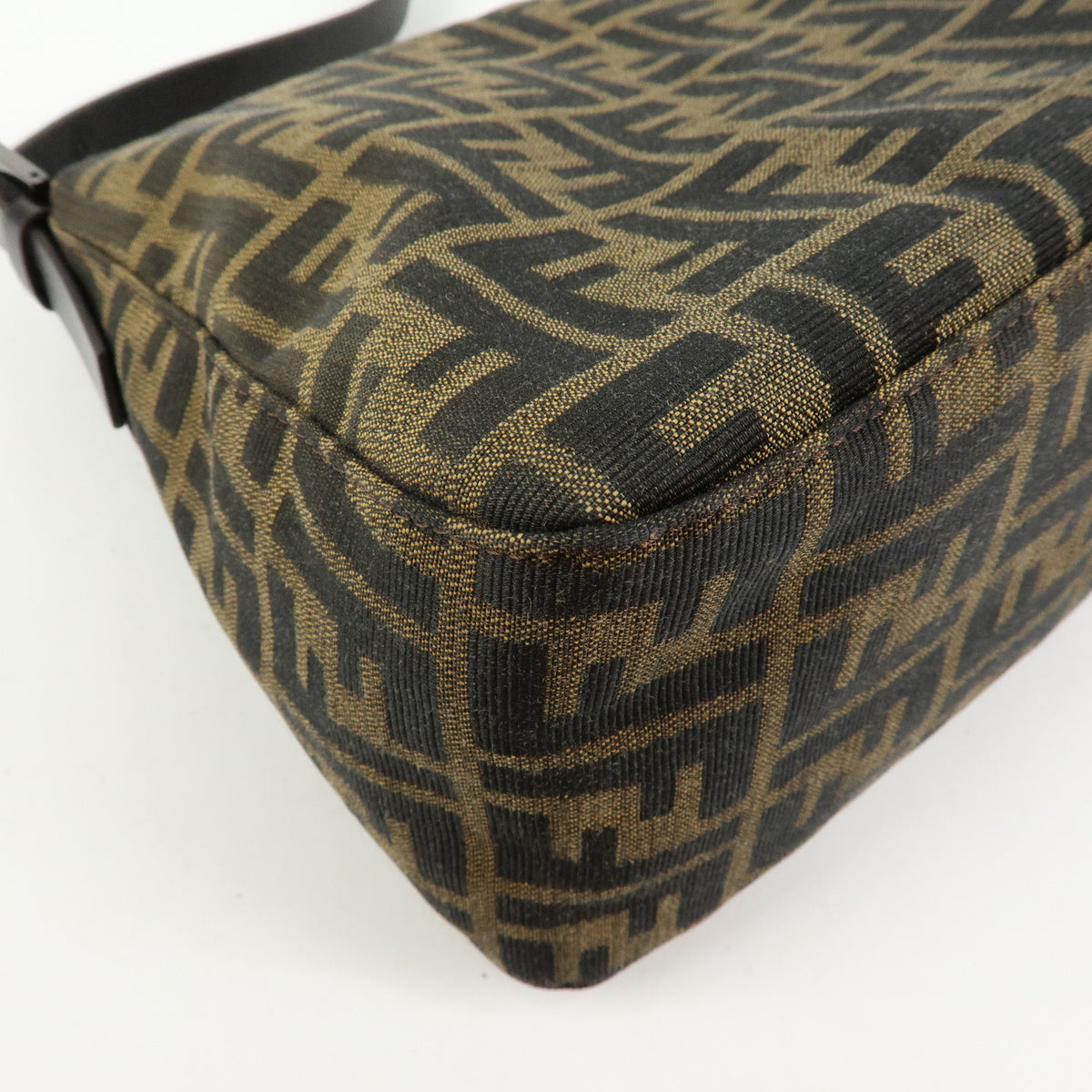 FENDI Zucca Mamma Baguette Jacquard Canvas Leather Shoulder Bag 8BR001