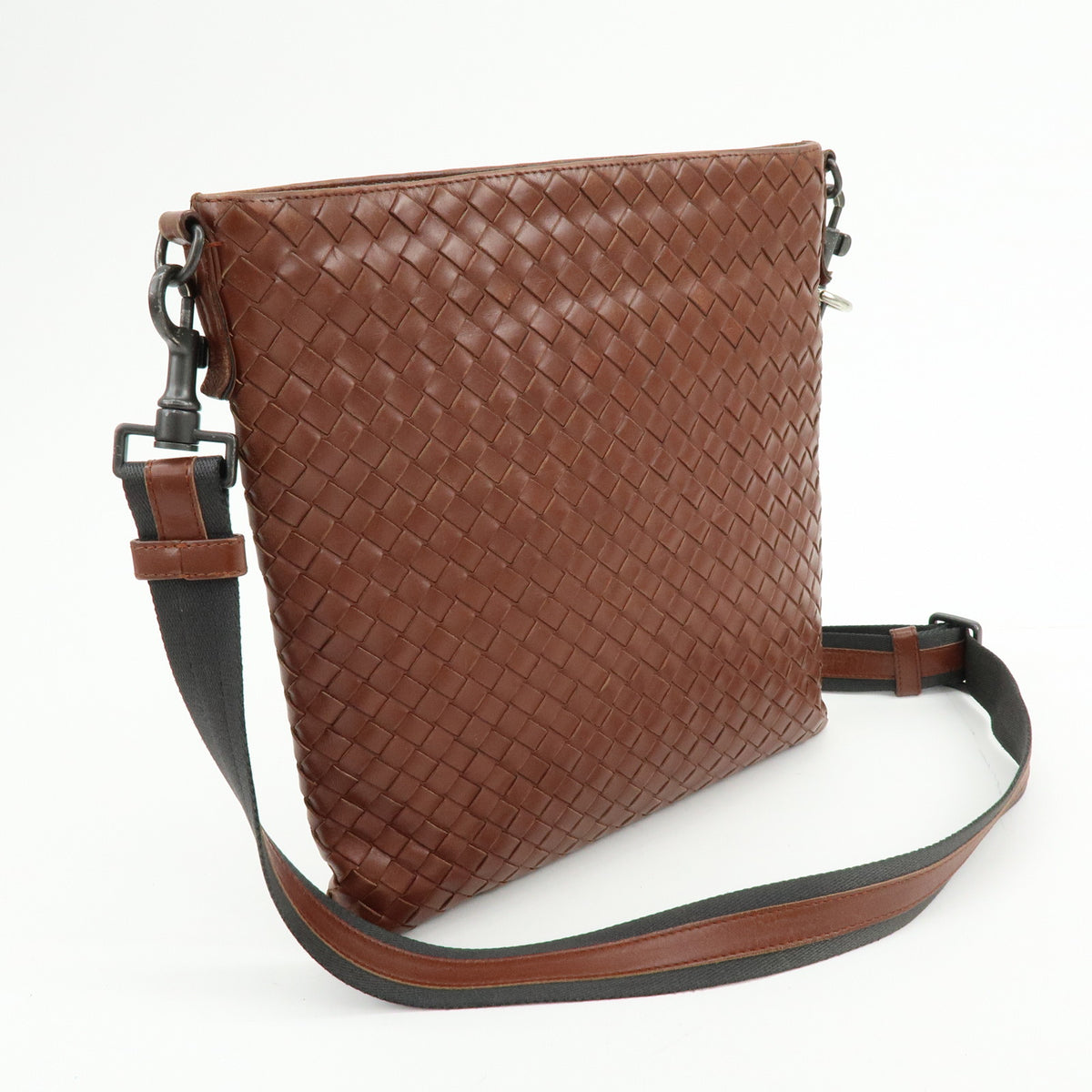 BOTTEGA VENETA Intrecciato Leather Shoulder Bag Crossbody Bag Brown