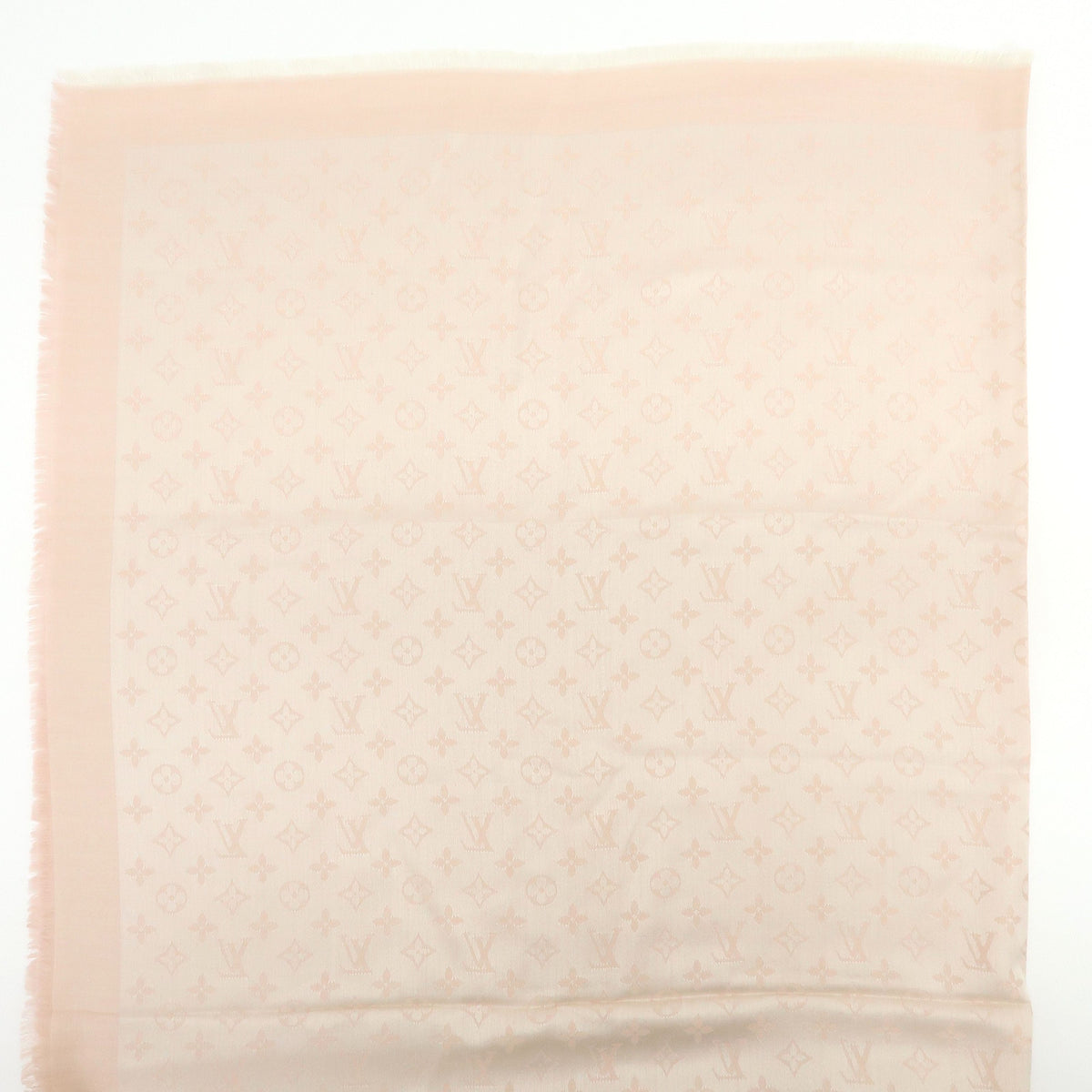 Louis Vuitton Monogram Silk Wool Scarf Rose Poudre 401910