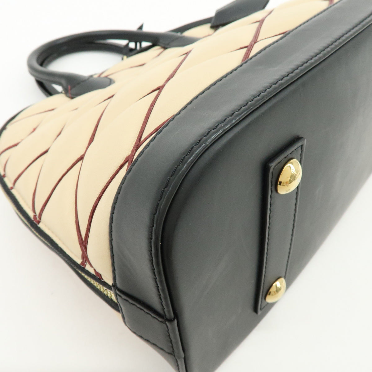 Louis Vuitton Malletage Alma PM 2Way Hand Shoulder Bag Natural M50001
