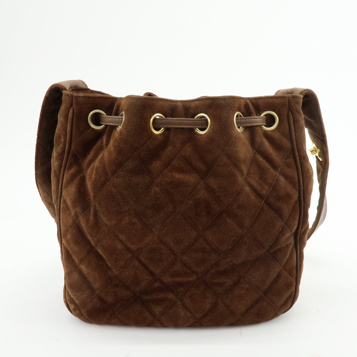 CHANEL Matelasse Suede Leather Shoulder Bag Crossbody Bag Brown