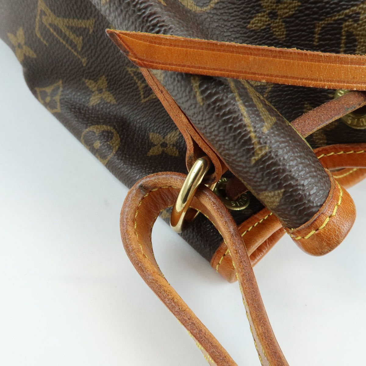 Louis Vuitton Monogram Petit Noe Leather Shoulder Bag Brown M42226
