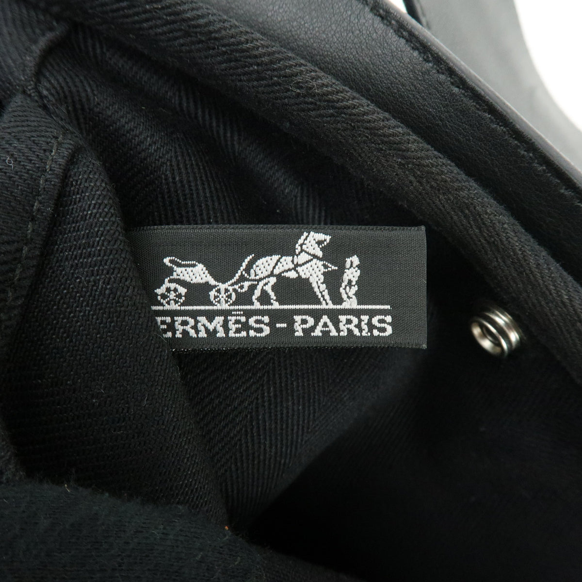 HERMES Toile Chevron Valparaiso PM Tote Bag Hand Bag Black