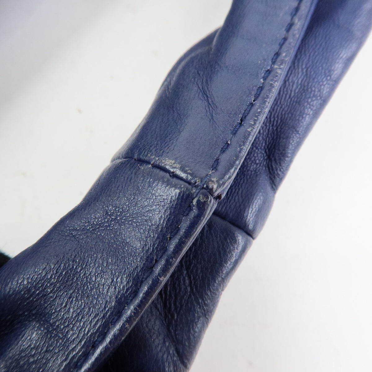 BOTTEGA VENETA Intrecciato Hobo Leather Shoulder Bag Hand Bag Navy
