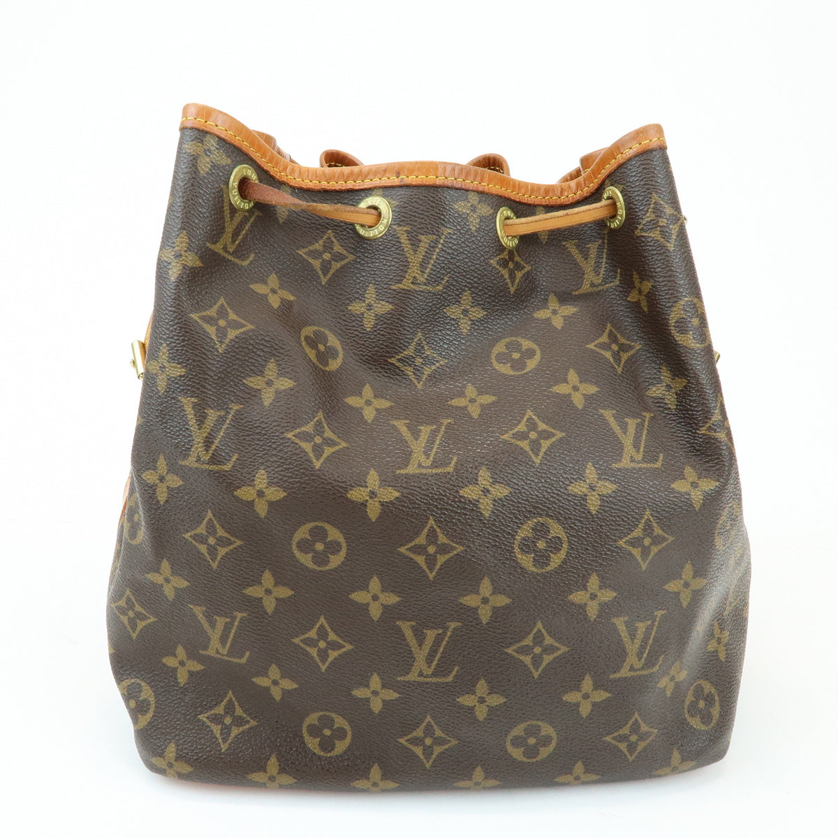 Louis Vuitton Monogram Petit Noe Leather Shoulder Bag Brown M42226