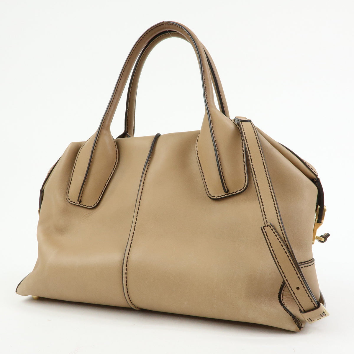 TOD'S  D Styling Leather 2Way Bag Hand Bag Shoulder Bag Beige