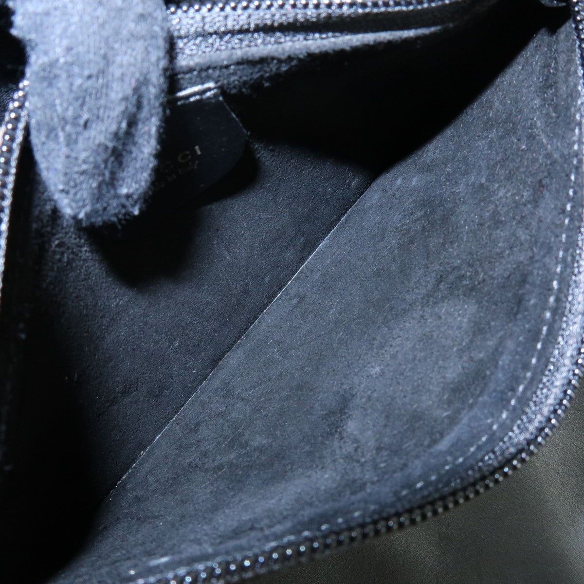 GUCCI Bamboo Leather Shoulder Bag Hand Bag  Black 001・2058