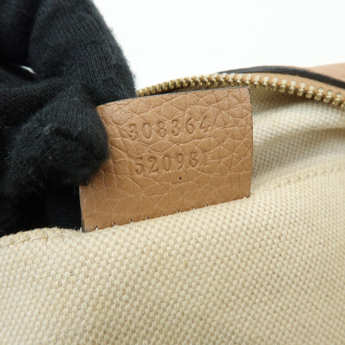 GUCCI SOHO Interlocking G Leather Shoulder Bag Pink Beige 308364