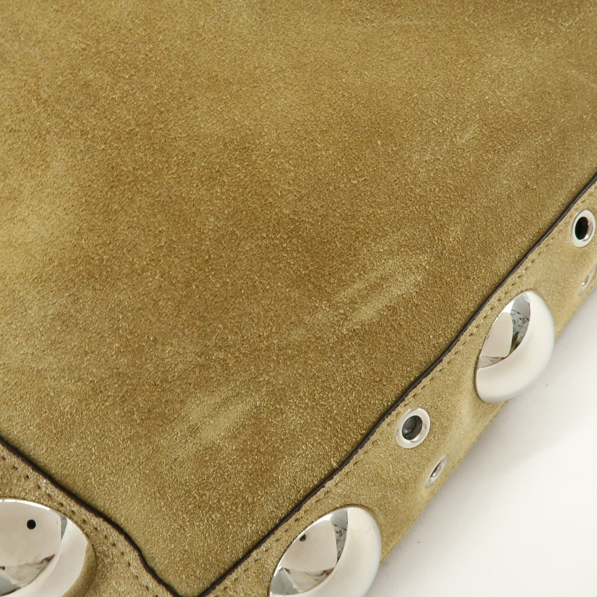 VALENTINO Suede Nellcote Tote Bag Shoulder Bag Beige Silver