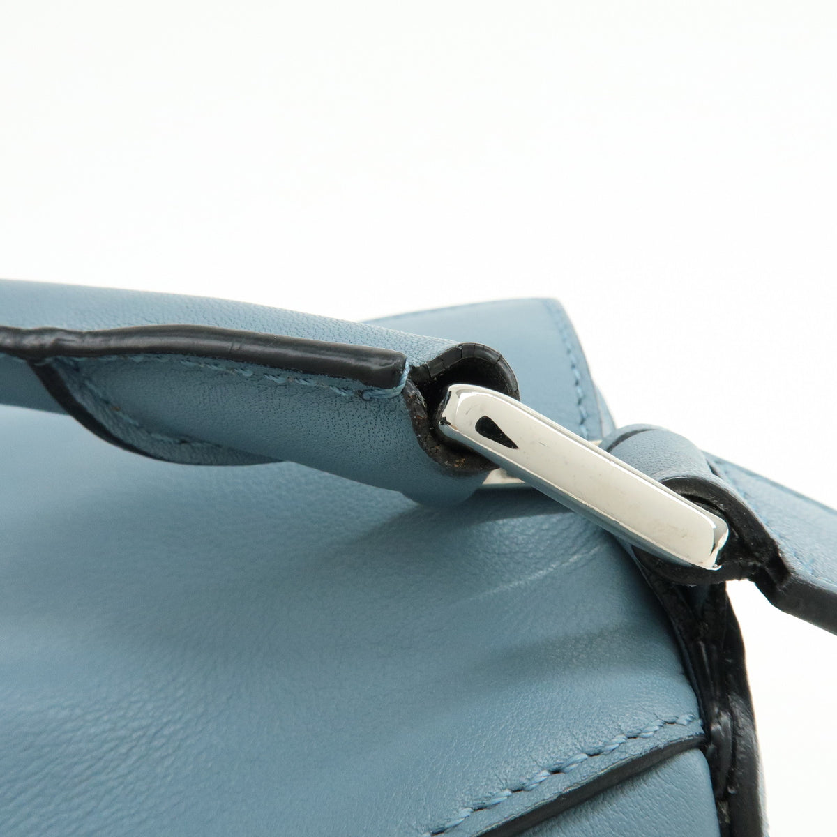 LOEWE Anagram Puzzle Leather 2Way Bag Hand Bag Shoulder Bag Light Blue