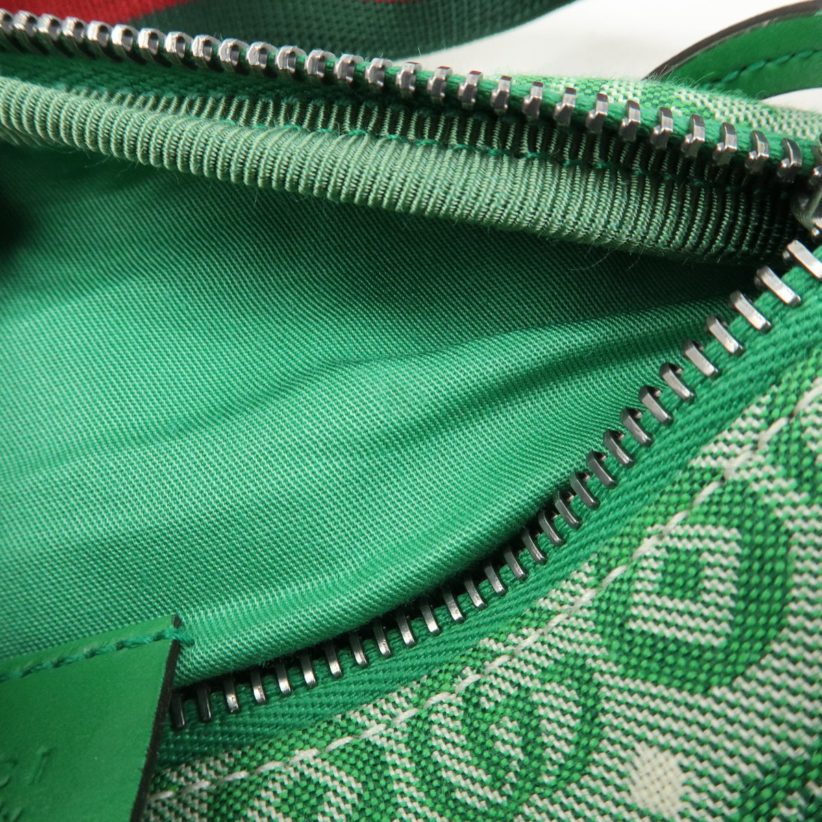 GUCCI Children's Canvas Leather Body Bag Waist Bag Green 502095