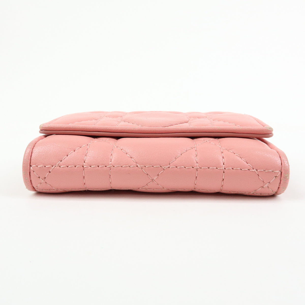 Christian Dior Lady Dior Lotus Cannage Leather Tri-fold Compact Wallet