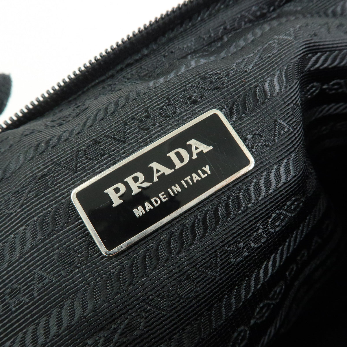 PRADA Triangle Logo Nylon Leather Waist Bag Body Bag Black BM0008