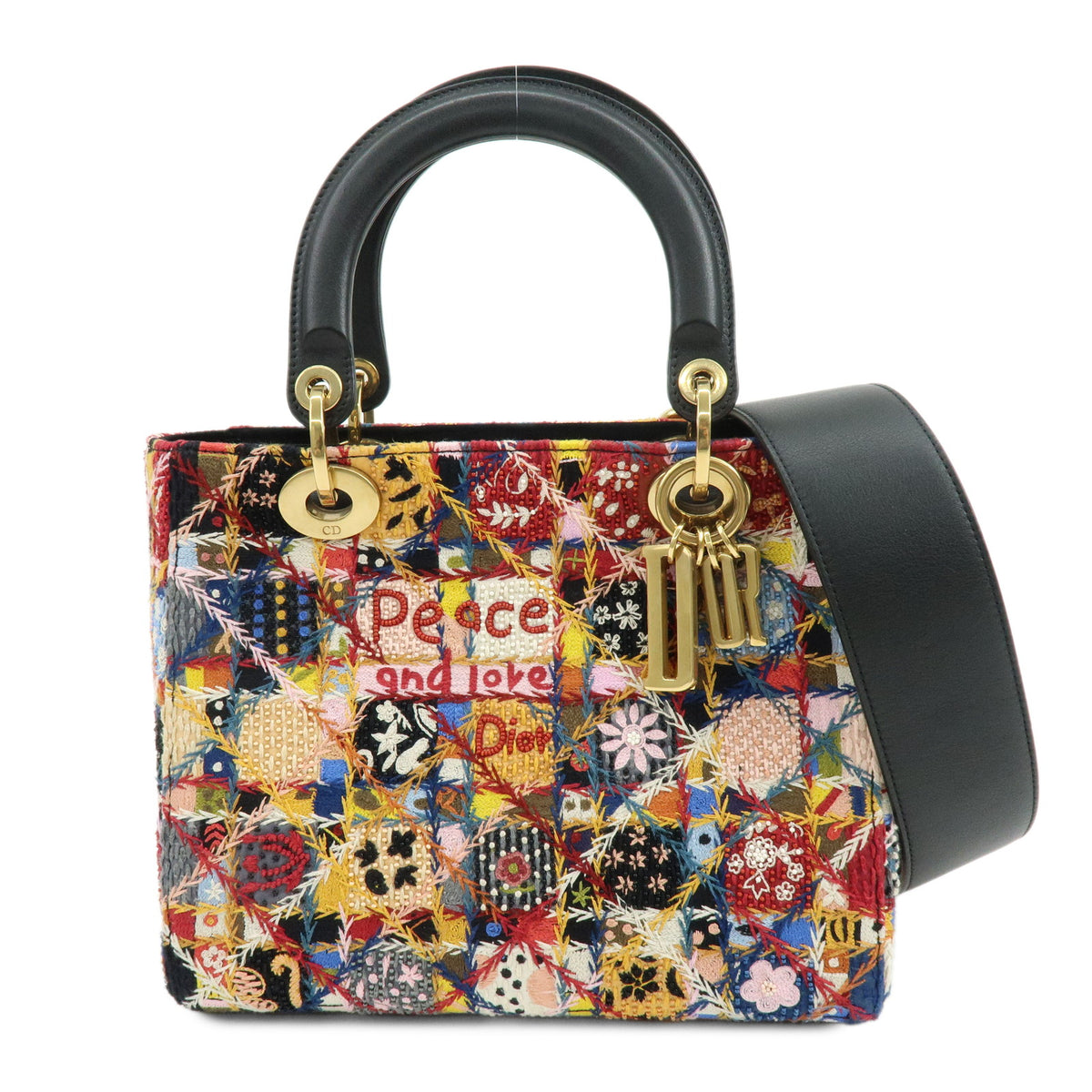 Christian Dior Lady Dior Cannage Beaded Embroidery 2Way Bag Multicolor