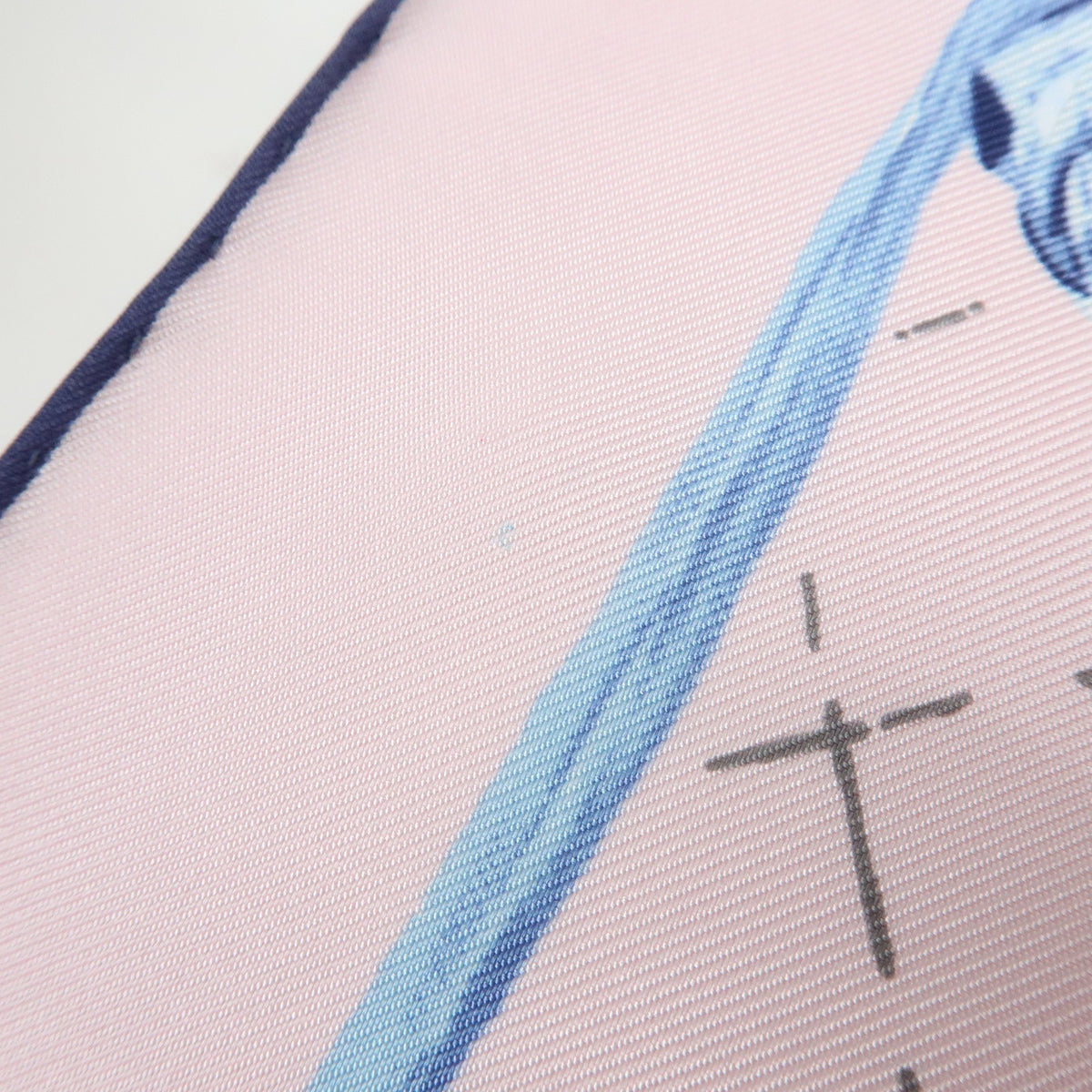 CHANEL COCO Mark Silk 100% Scarf Flower Rose Pink Blue