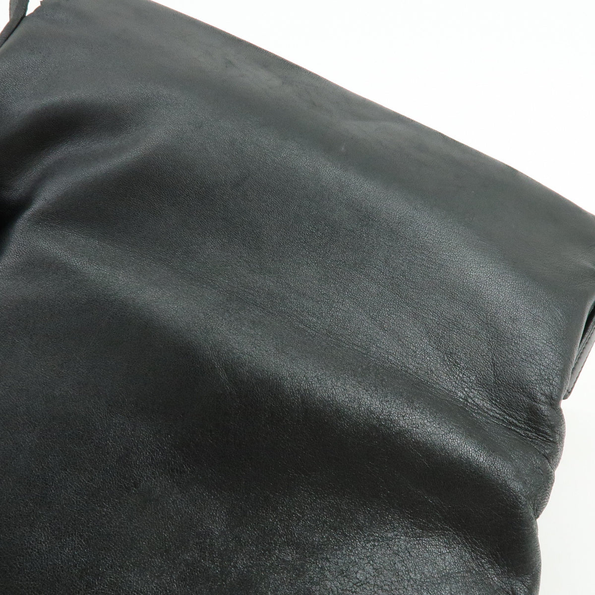 LOEWE Logo Nappa Leather Flat Shoulder Bag Crossbody Bag Black