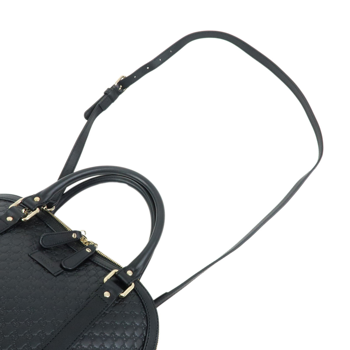 GUCCI Micro Guccissima Leather 2Way Bag Hand Shoulder Bag Black 449663