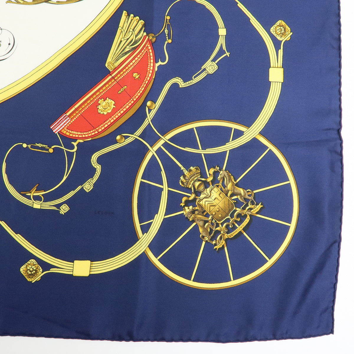 HERMES Carre 90 Silk 100% Scarf SPRINGS Navy Yellow
