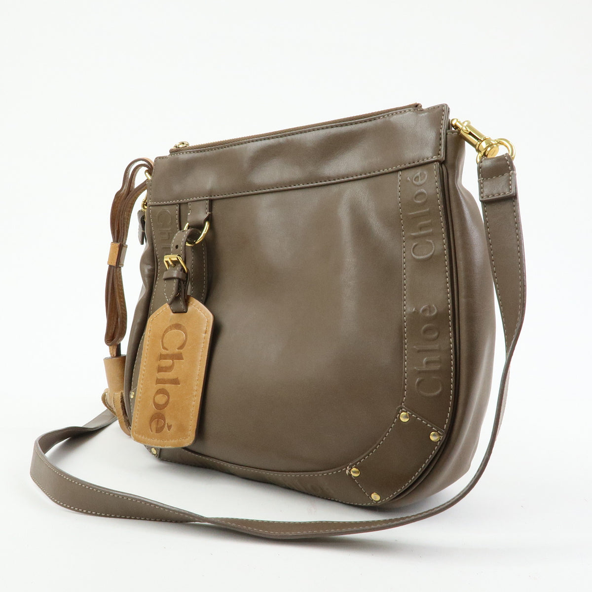 Chloe Eden Leather Shoulder Bag Crossbody Bag Brown