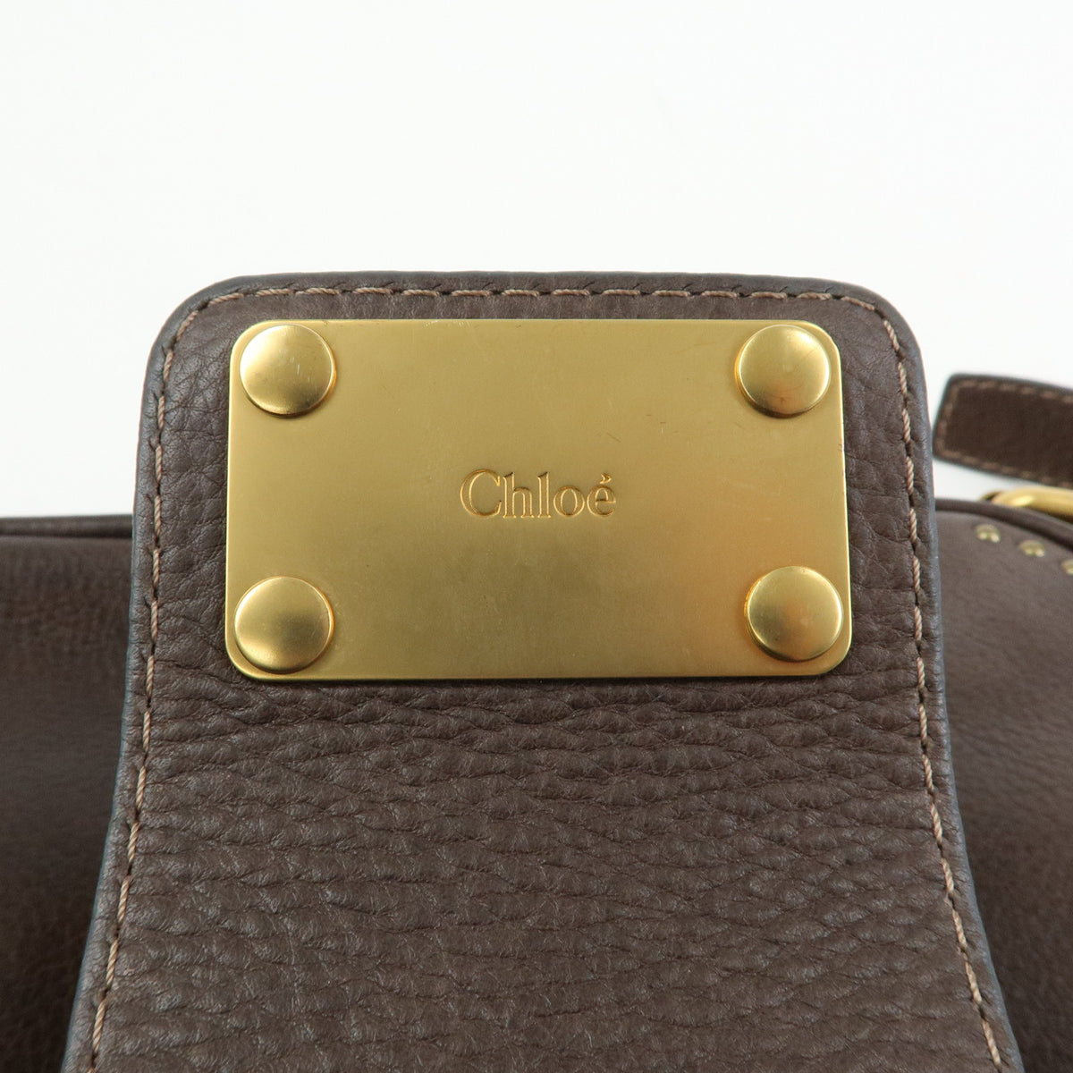 Chloe Paddington Leather Shoulder Bag Crossbody Bag Brown Pink