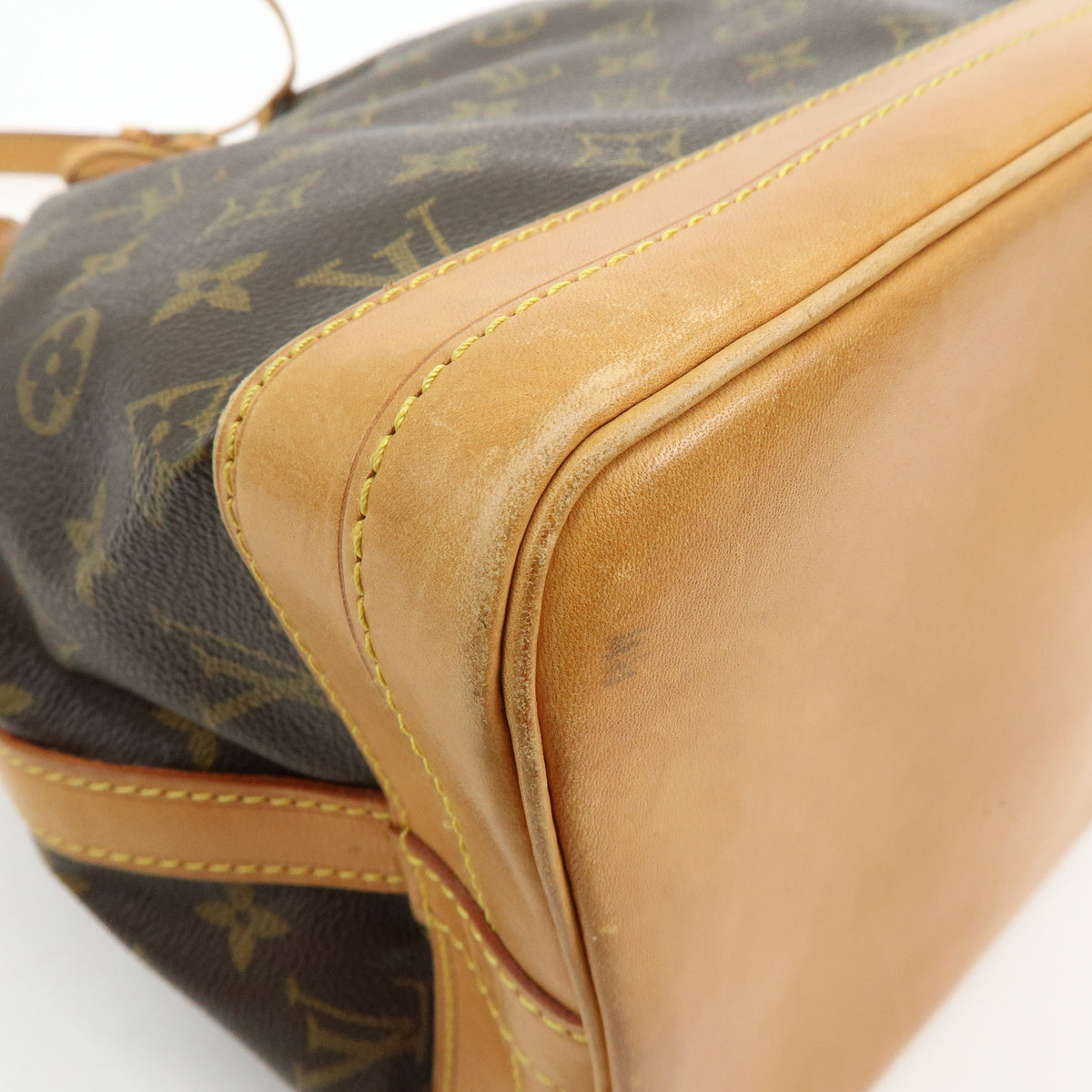 Louis Vuitton Monogram Noe Canvas Leather Shoulder Bag Brown M42224
