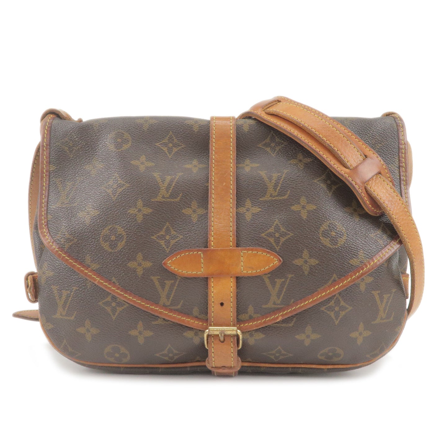 Authentic Louis Vuitton Monogram Saumur 30 Shoulder Cross Bag