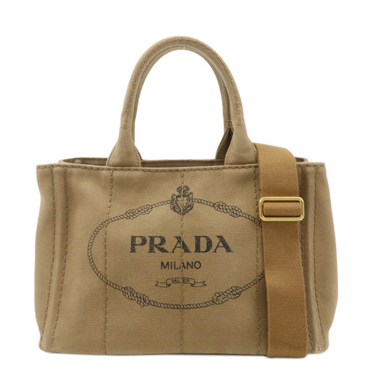 PRADA-Logo-Canapa-Mini-Canvas-2Way-Shoulder-Bag-LIght-Brown-1BG439