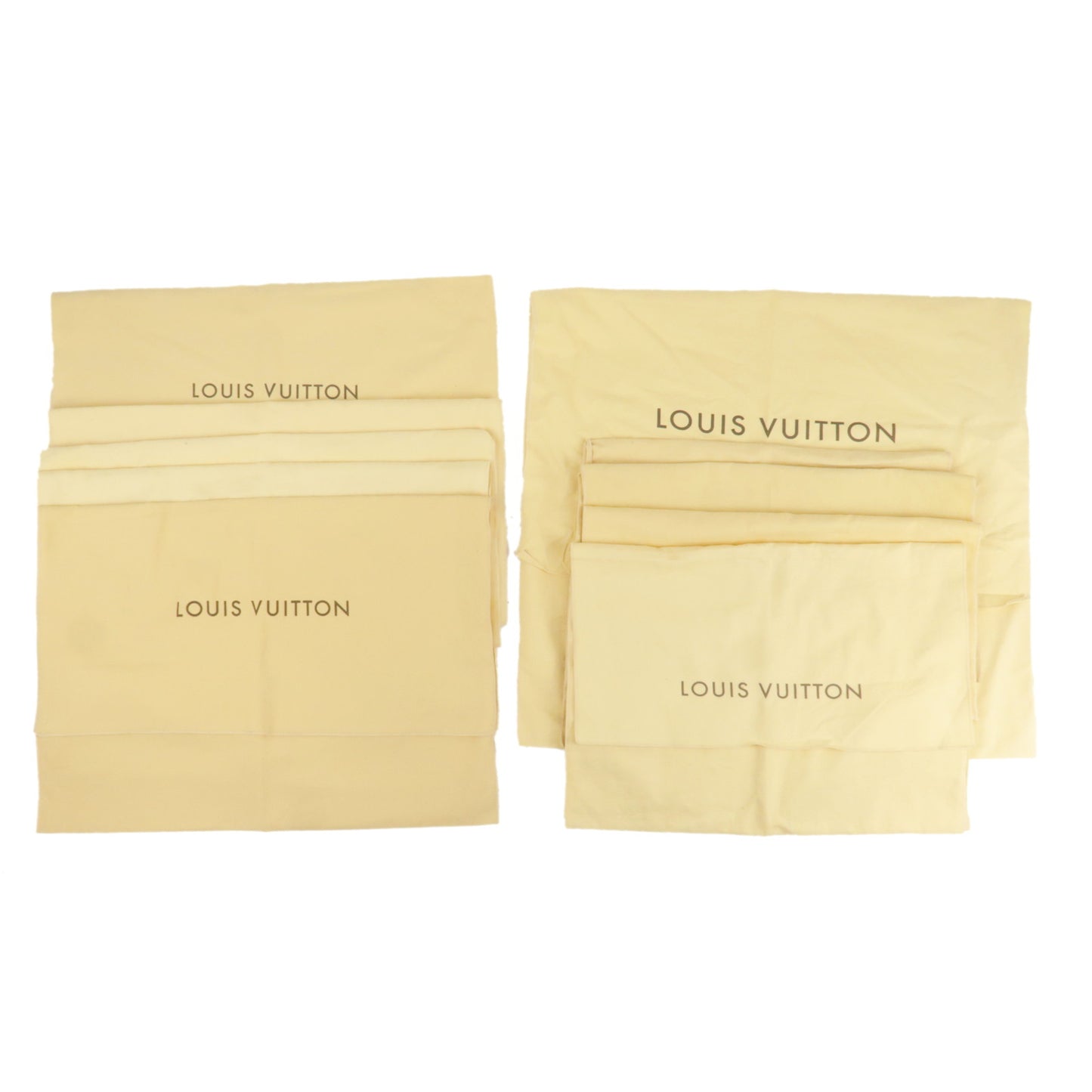 Louis Vuitton Set of 10 Dust Bag Flap Style Beige