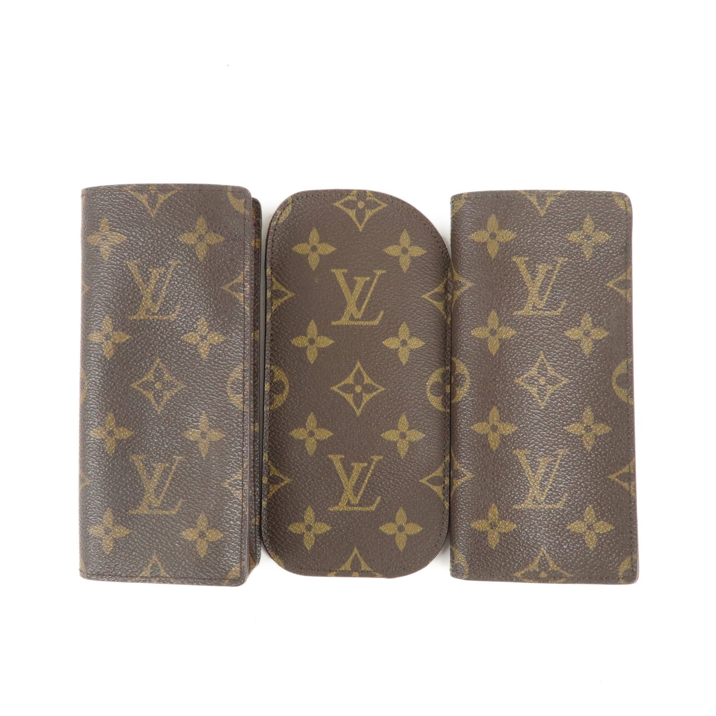 Louis Vuitton Monogram Set Of 3 Glasses Case M62962 M62969