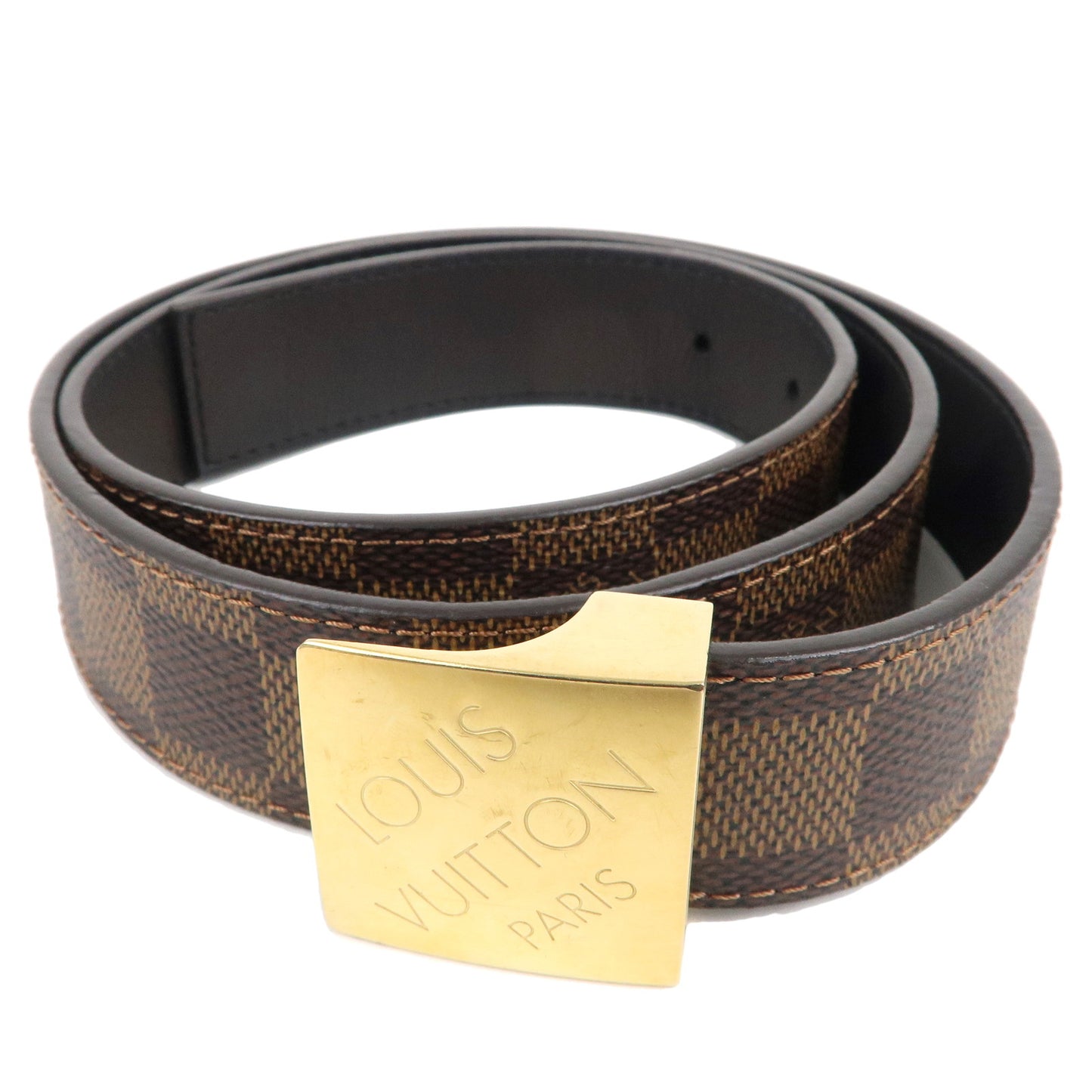 Louis-Vuitton-Damier-Ebene-Saint-Tulle-Carre-Belt-85/34-M6944