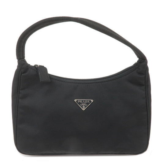 PRADA-Logo-Nylon-Hand-Bag-Shoulder-Bag-Pouch-Purse-Black-MV515