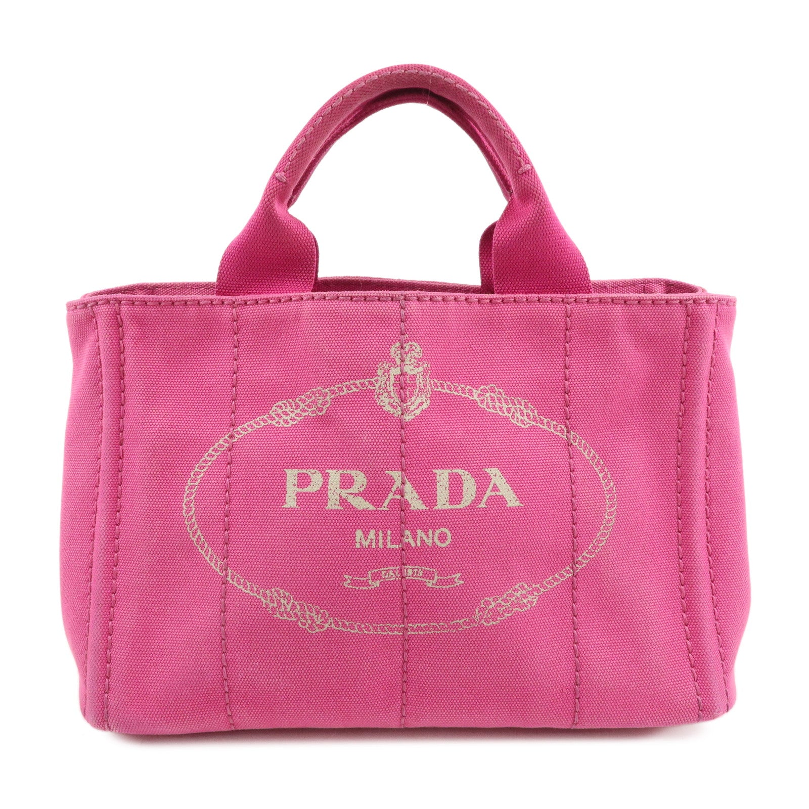 PRADA-Canapa-Mini-Canvas-Tote-Bag-Hand-Bag-Pink-BN2439