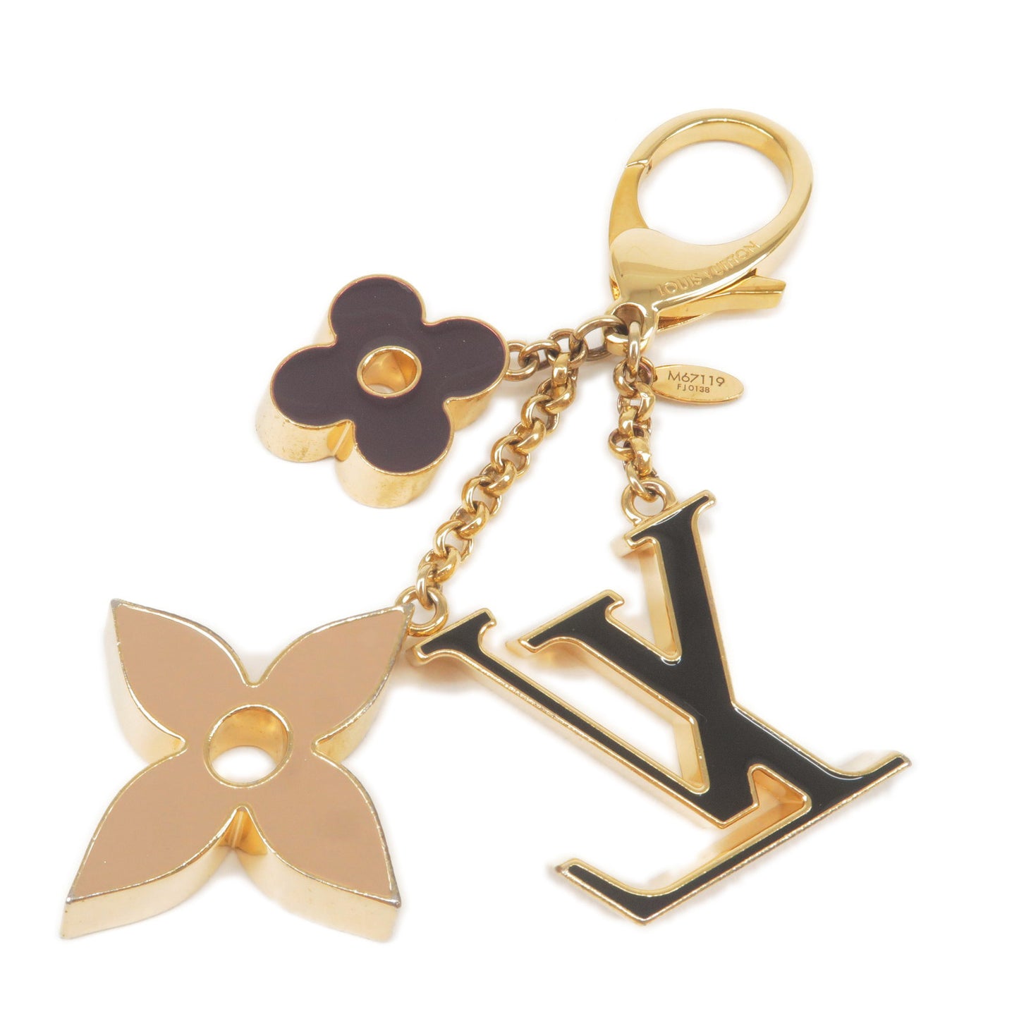 Louis-Vuitton-Bag-Charm-Fluer-de-Monogram-Gold-Metal-M67119