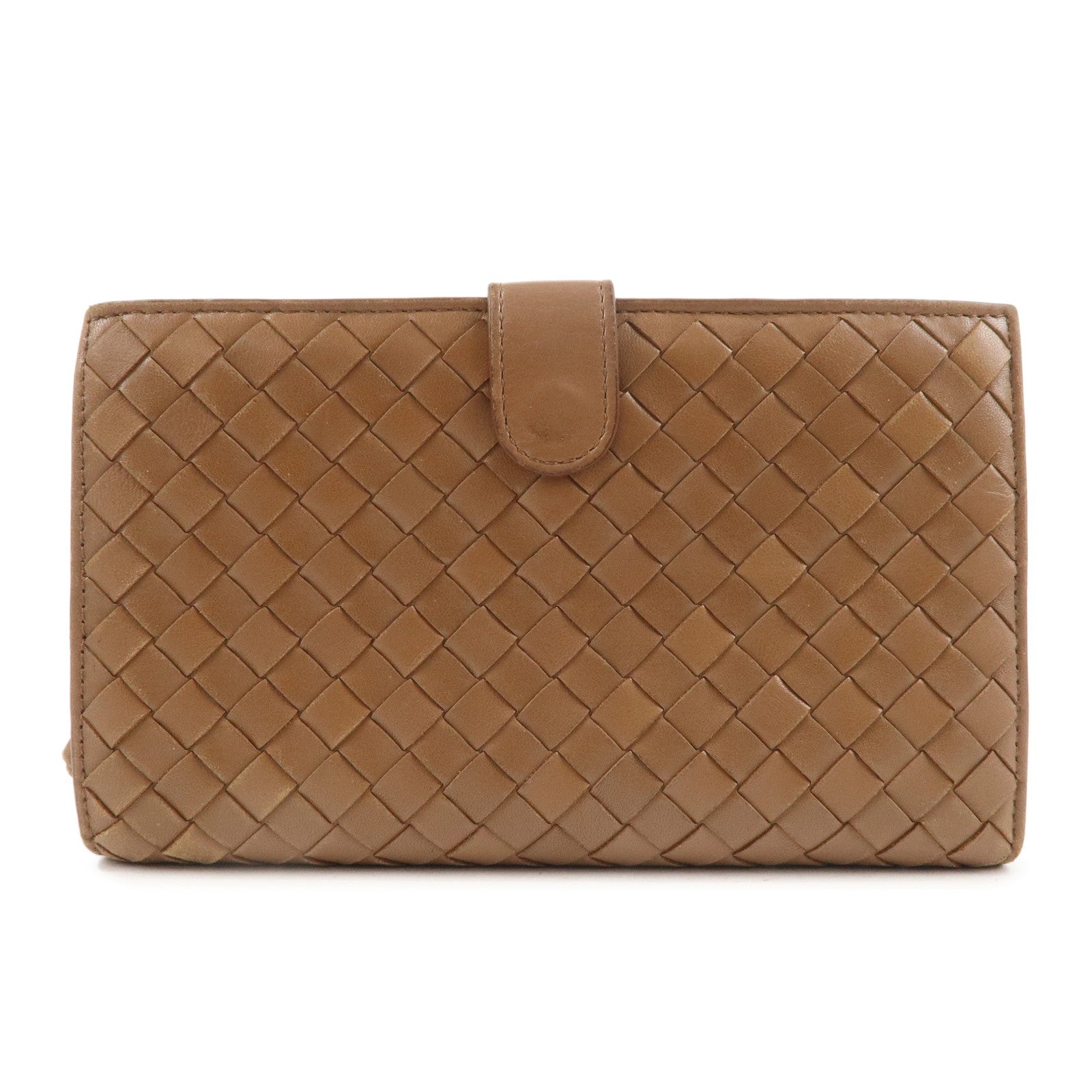 BOTTEGA-VENETA-Intrecciato-Leather-Bi-fold-Long-Wallet-114074