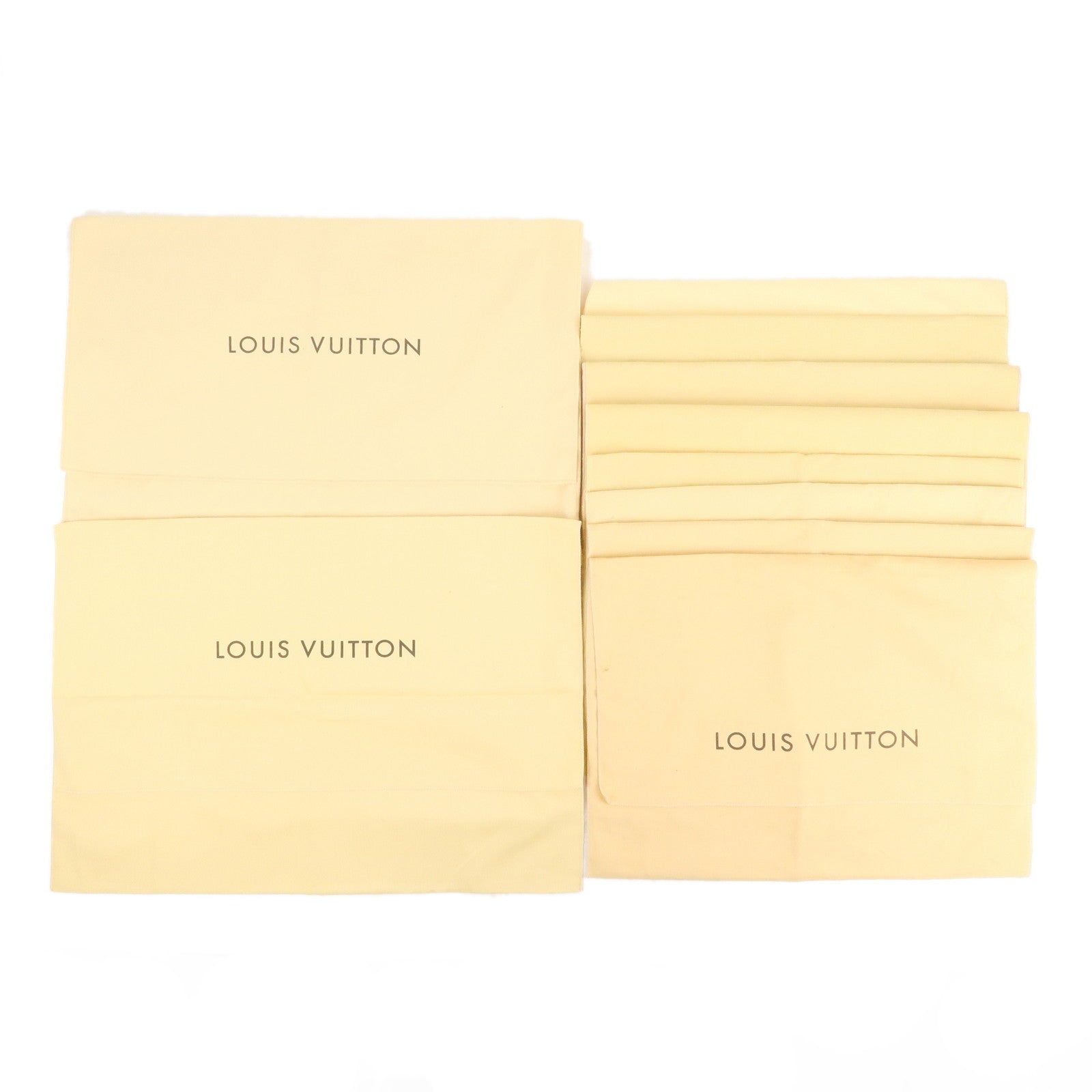 Louis Vuitton Set of 10 Dust Bag Flap Style Beige