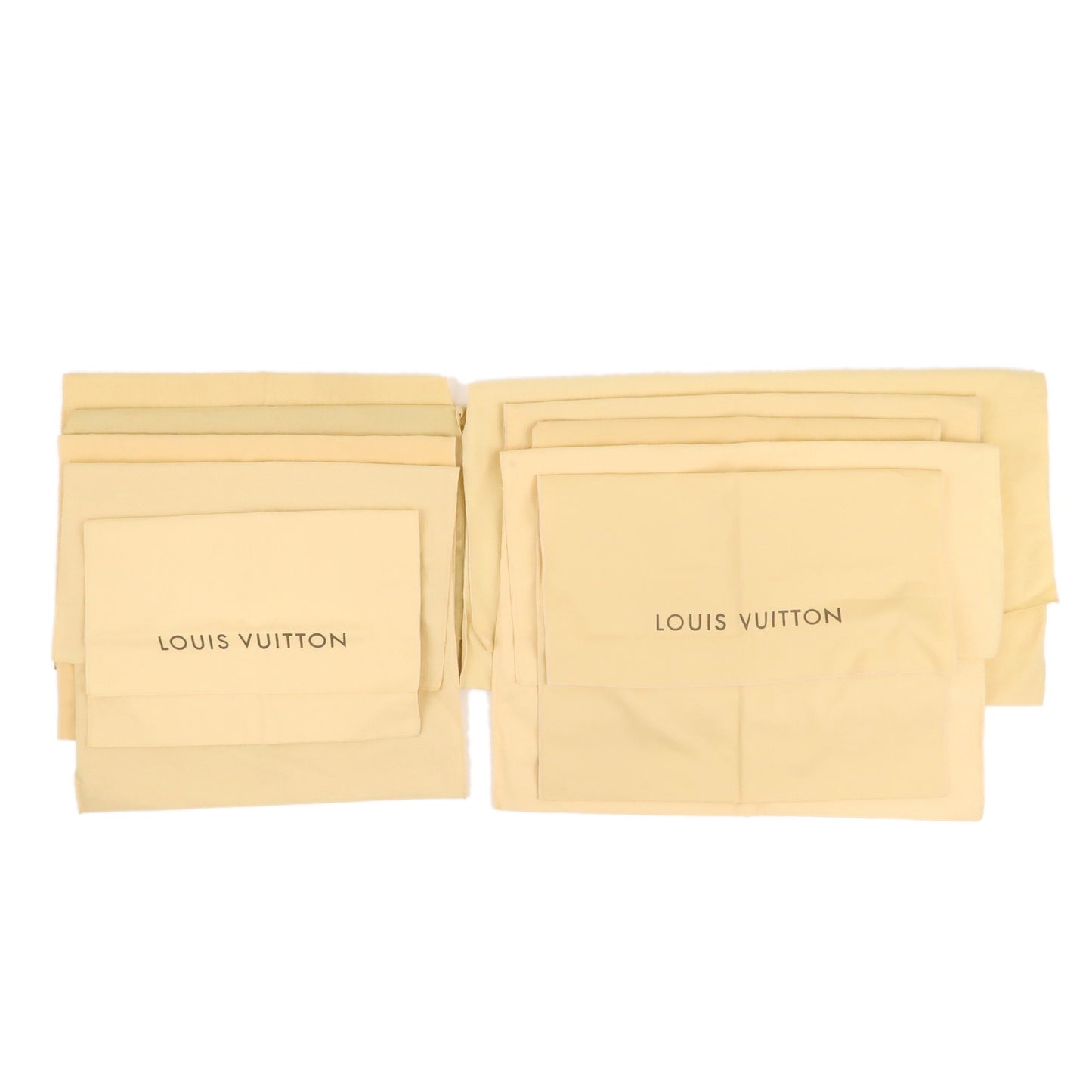 Louis Vuitton Set of 10 Dust Bag Flap Style Beige