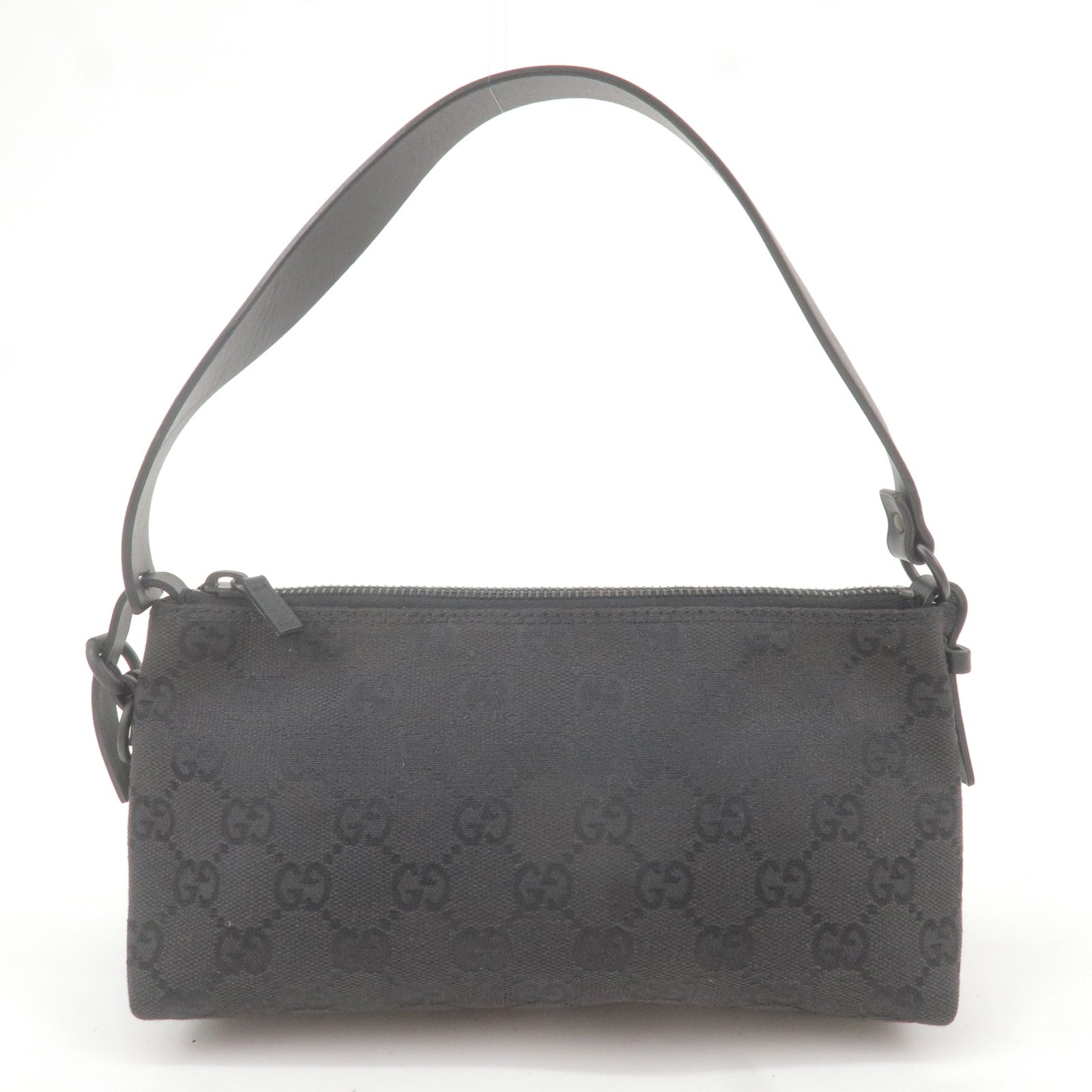 Black Vintage Gucci Monogram GG Baguette Bag