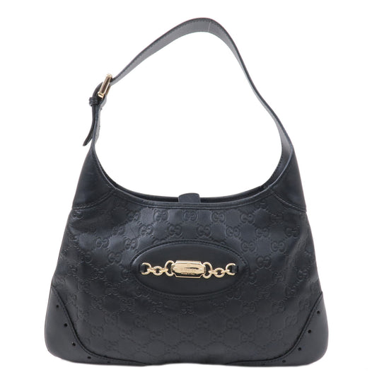 GUCCI-Guccissima-Leather-Shoulder-Bag-Hand-Bag-Black-145778