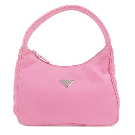PRADA-Logo-Nylon-Hand-Bag-Shoulder-Bag-Pouch-Purse-Pink-MV515