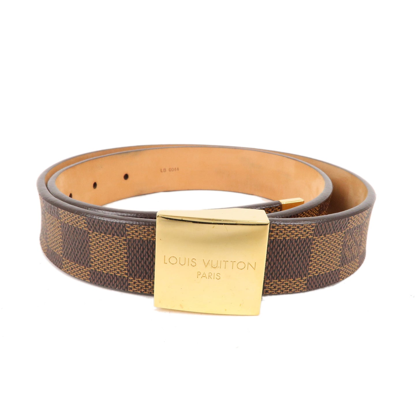 Louis-Vuitton-Damier-Ebene-Saint-Tulle-Carre-Belt-80/32-M6802