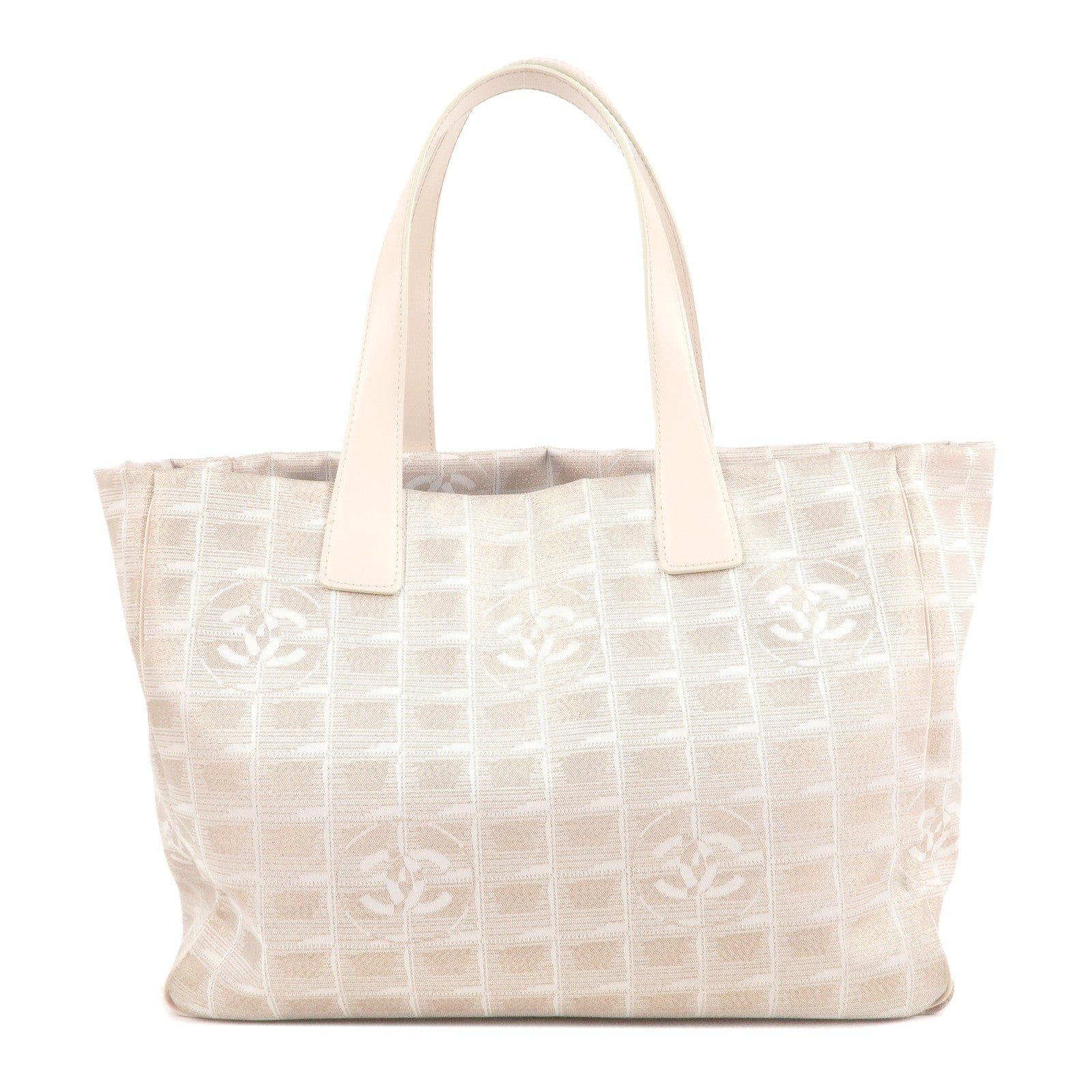 CHANEL-New-Travel-Line-Nylon-Jacquard-Leather-Tote-Bag-A15991