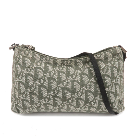 Christian-Dior-Trotter-Canvas-Leather-Pouch-Green-Ivory