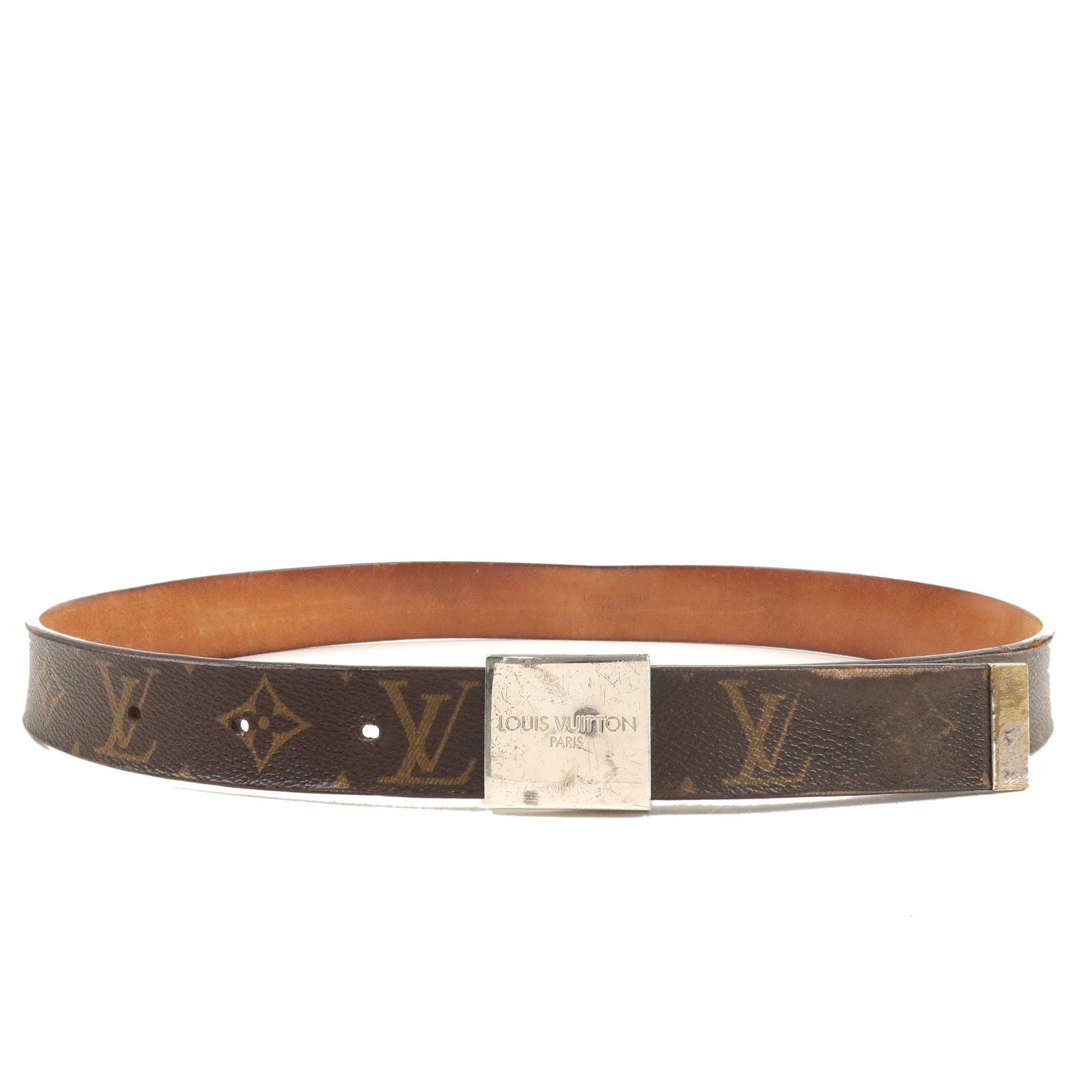 Louis-Vuitton-Monogram-Saint-Tulle-Carre-Belt-85/34-M6801