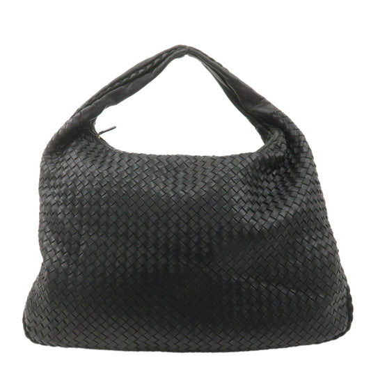 BOTTEGA-VENETA-Hobo-Intrecciato-Leather-Shoulder-Bag-Black-181140