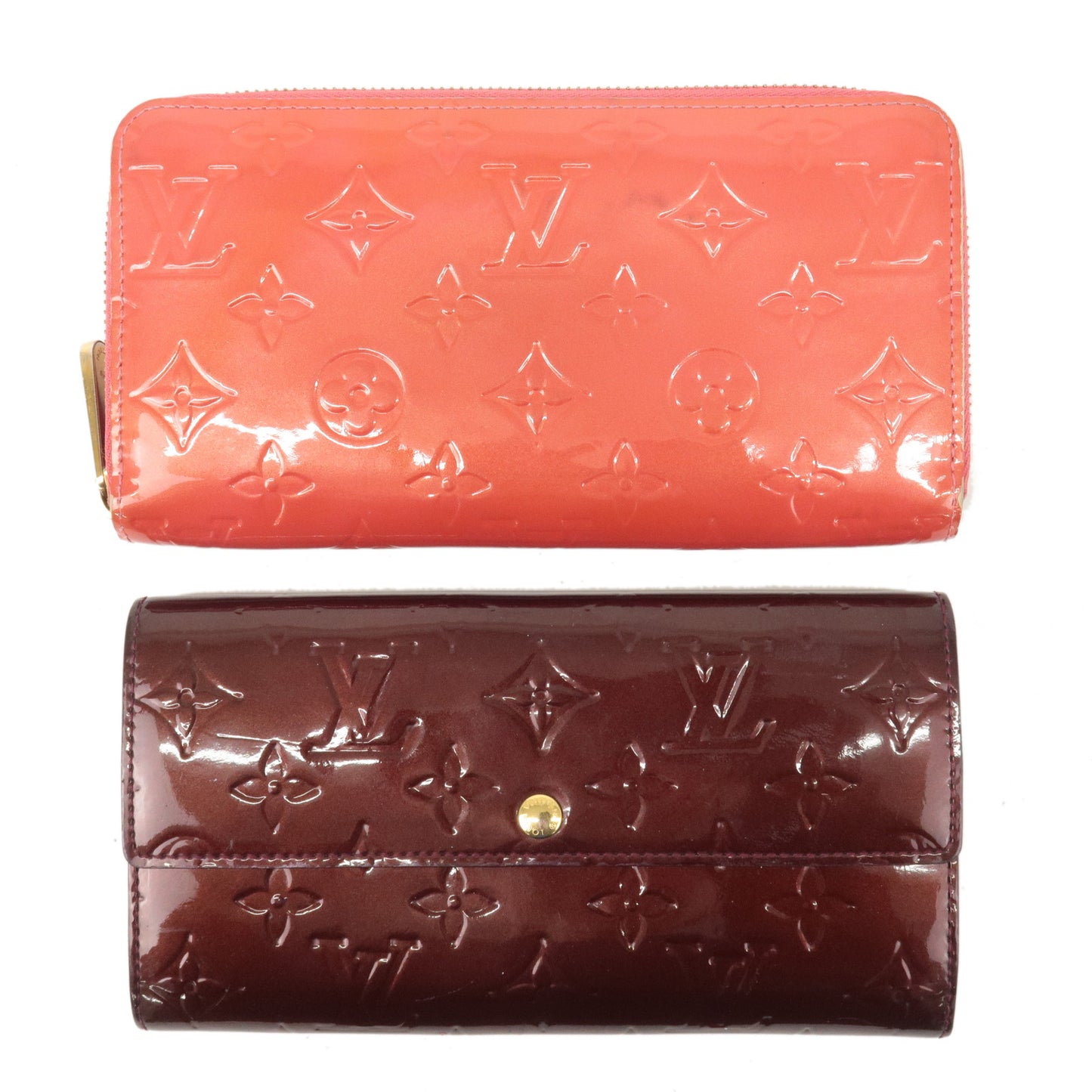 Louis Vuitton Monogram Set of 2 Verni Long Wallet M9147F M91521